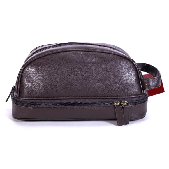 Perry Ellis Portfolio Dome Toiletry Faux Leather Travel Bag - Brown - NWT - Picture 14 of 14